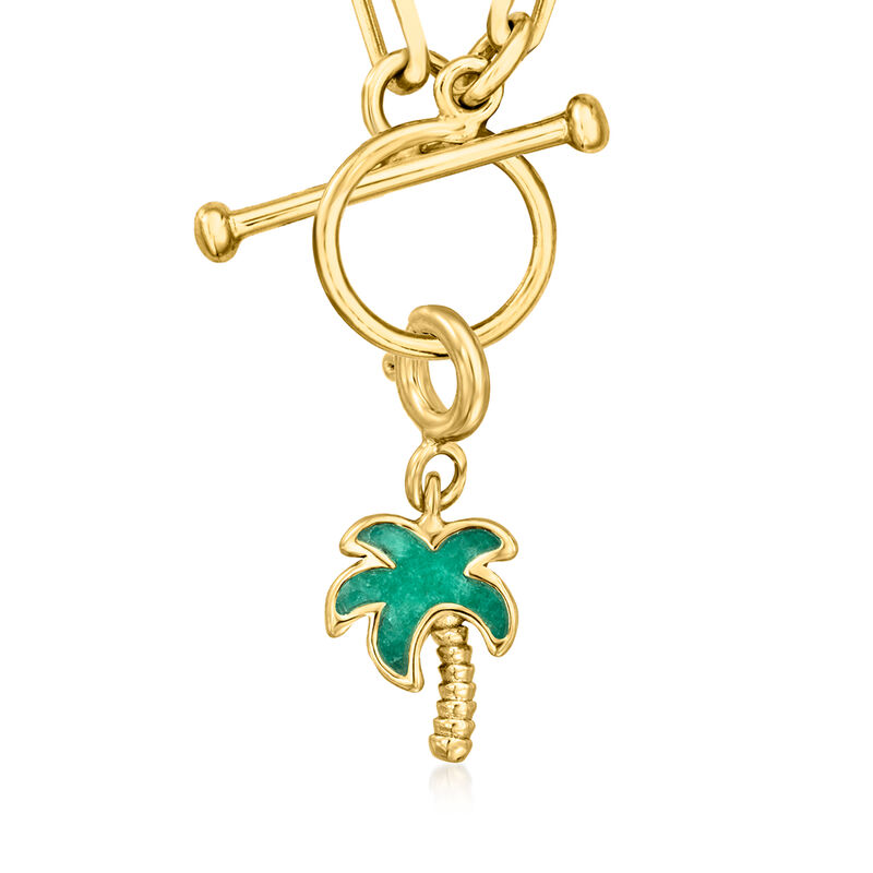 .60 Carat Emerald Palm Tree Charm in 18kt Gold Over Sterling  image number 4