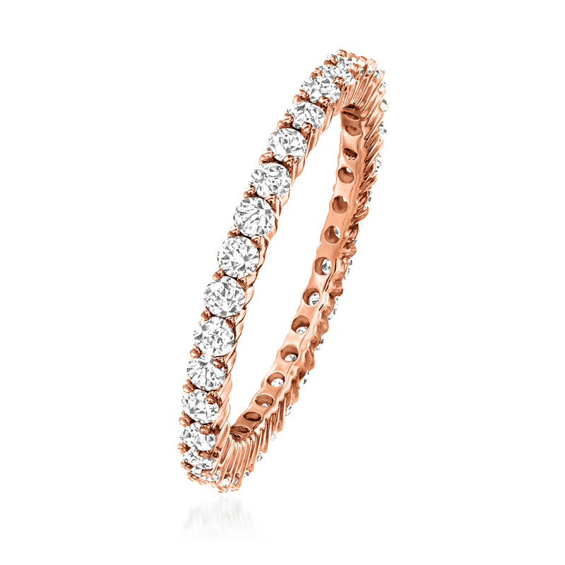 1.00 ct. t.w. Diamond Eternity Band in 14kt Rose Gold image number 2