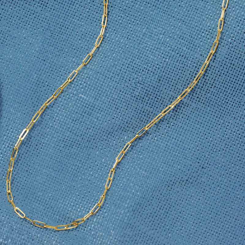 14kt Yellow Gold Paper Clip Link Necklace image number 2