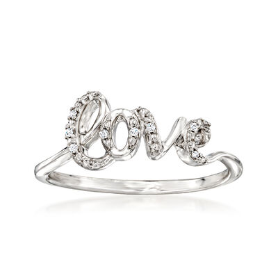 Diamond &quot;Love&quot; Ring in Sterling Silver