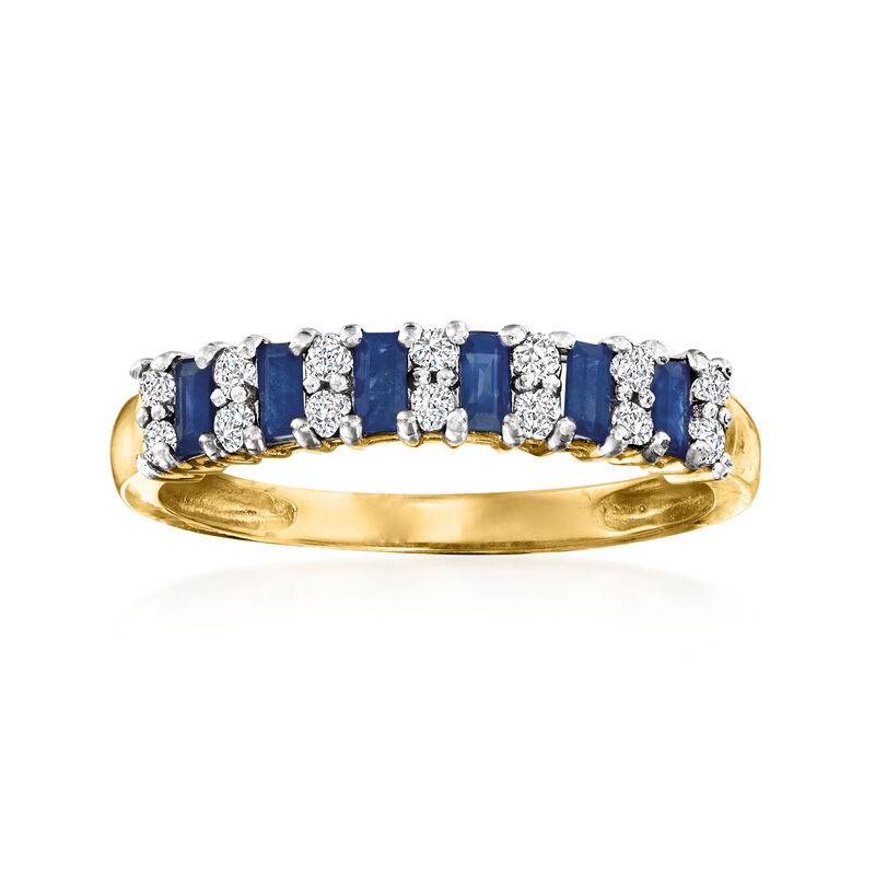 .40 ct. t.w. Sapphire and .21 ct. t.w. Diamond Ring in 14kt Yellow Gold image number 0