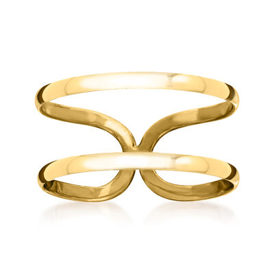 14kt Yellow Gold Two-Band Open-Space Ring