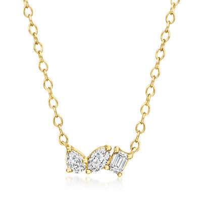 .25 ct. t.w. Multi-Shaped Lab-Grown Diamond Necklace in 18kt Gold Vermeil
