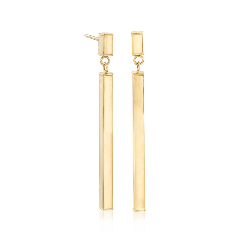 Italian 18kt Yellow Gold Linear Drop Earrings image number 2