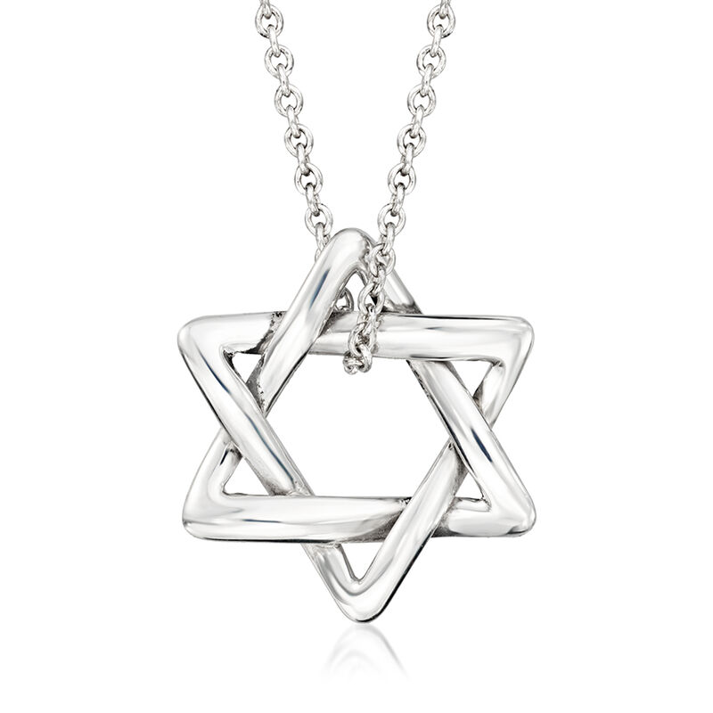 C. 1990 Vintage Tiffany Jewelry Sterling Silver Star of David Necklace image number 0