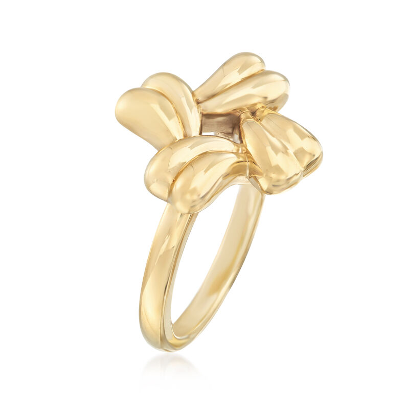 14kt Yellow Gold Wavy Square-Shaped Ring image number 2