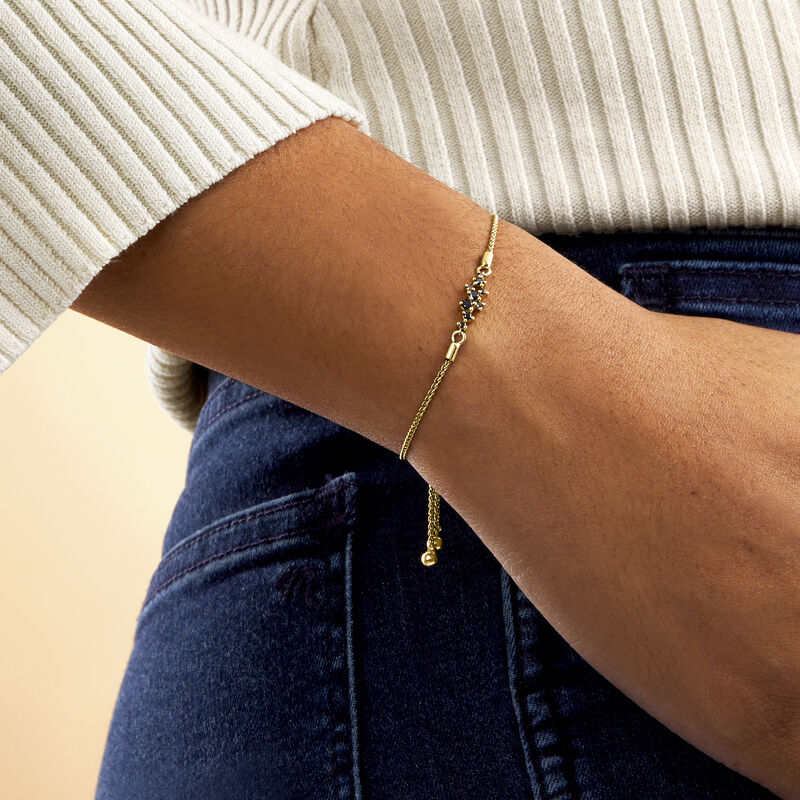 .25 ct. t.w. Scattered Black Diamond Bolo Bracelet in 14kt Yellow Gold  image number 3