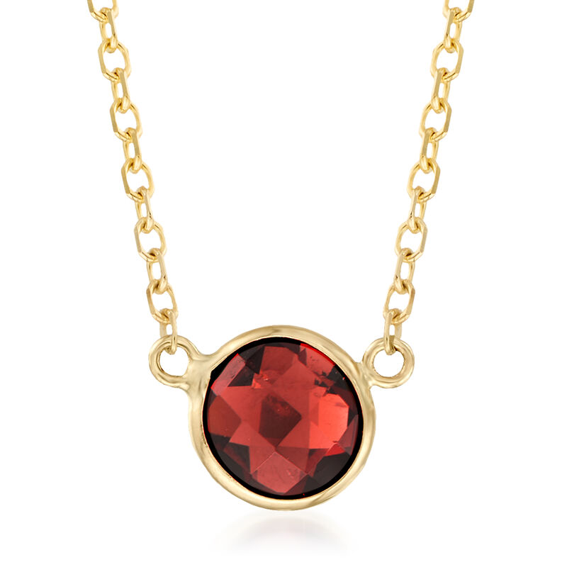 .90 Carat Red Garnet Necklace in 14kt Yellow Gold image number 0