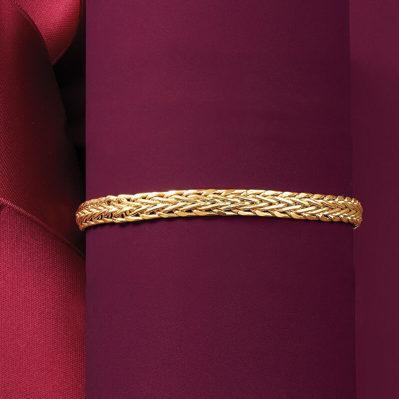14kt Yellow Gold Braided Wheat Bracelet image number 4