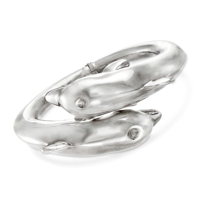 Italian Sterling Silver Dolphin Bypass Bracelet image number 0