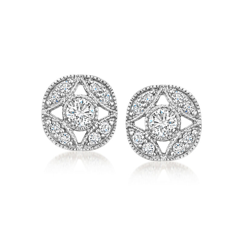 .50 ct. t.w. Lab-Grown Diamond Vintage-Style Earrings in Sterling Silver image number 0