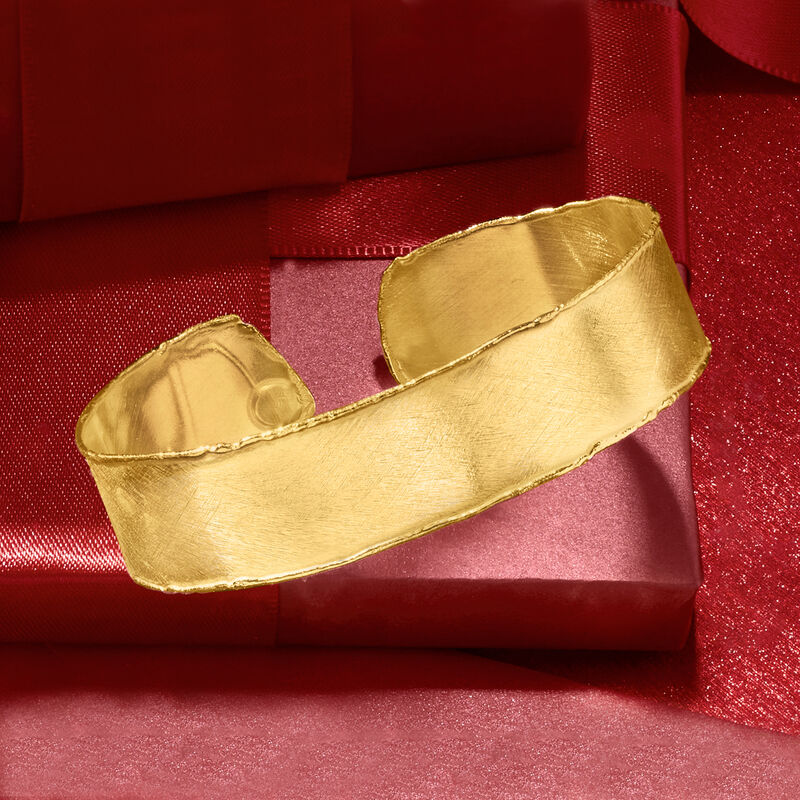 Italian 18kt Gold Over Sterling Cuff Bracelet image number 2