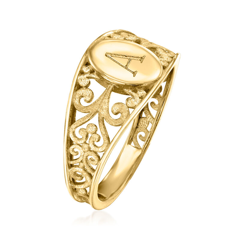 Italian 14kt Yellow Gold Personalized Signet Ring image number 2