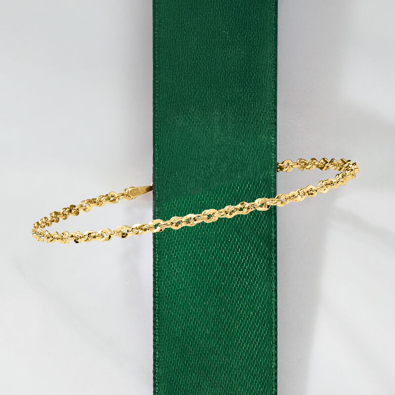 Italian 14kt Yellow Gold Rope-Chain Bracelet image number 2