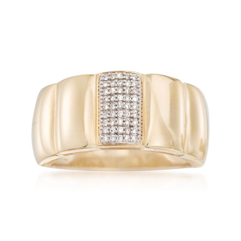 .10 ct. t.w. Pave Diamond Ring in 18kt Gold Over Sterling  image number 0