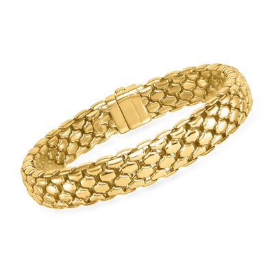Italian 18kt Yellow Gold Patterned Bracelet