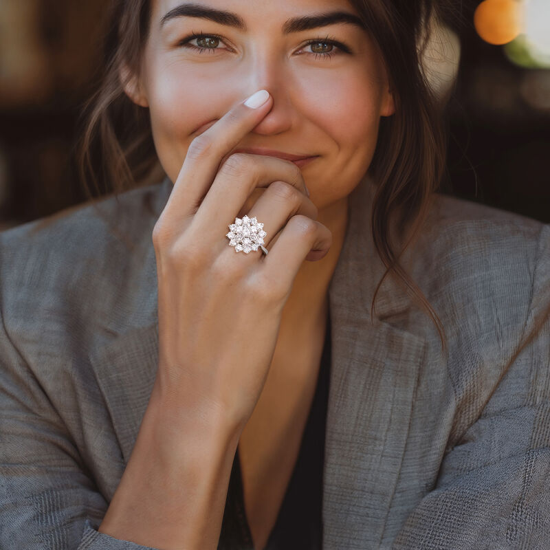 C. 2000 Vintage 2.85 ct. t.w. Diamond Cluster Ring in 14kt White Gold image number 1