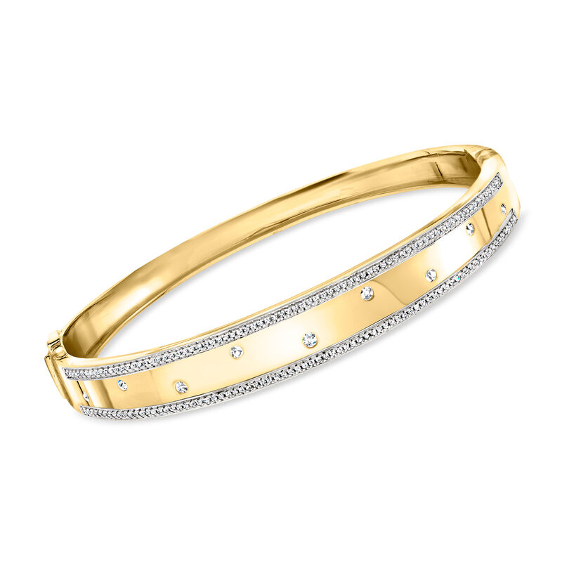 .51 ct. t.w. Scattered-Diamond Bangle Bracelet in 18kt Yellow Gold. 7" image number 0