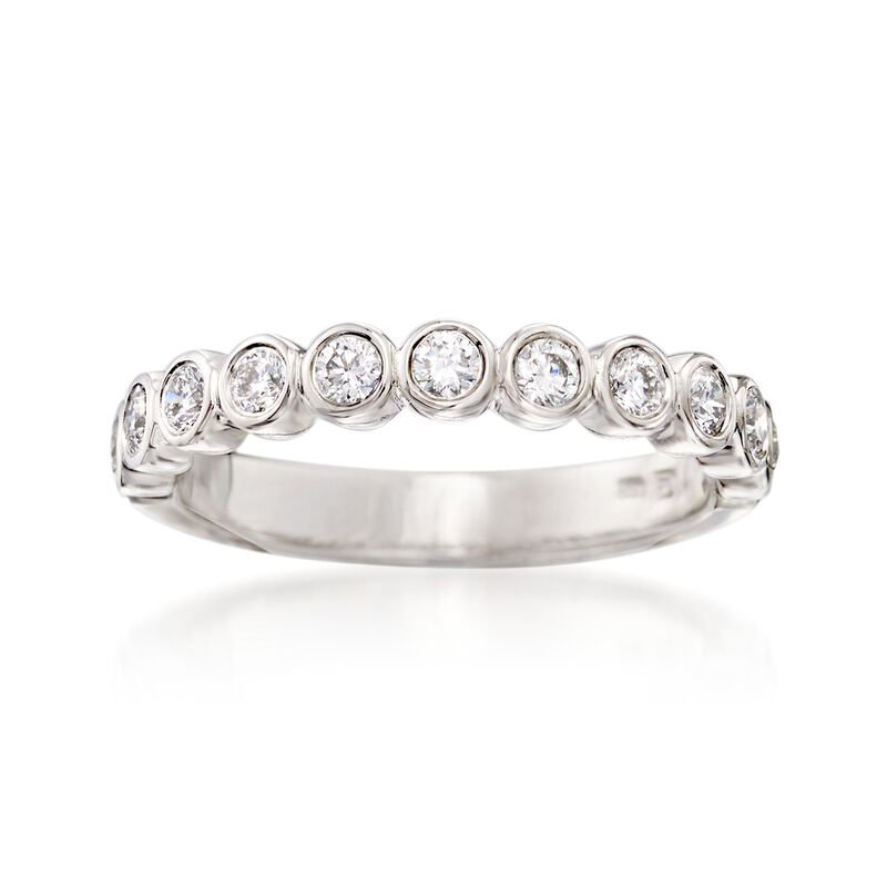 .50 ct. t.w. Bezel-Set Diamond Wedding Ring in 14kt White Gold image number 0