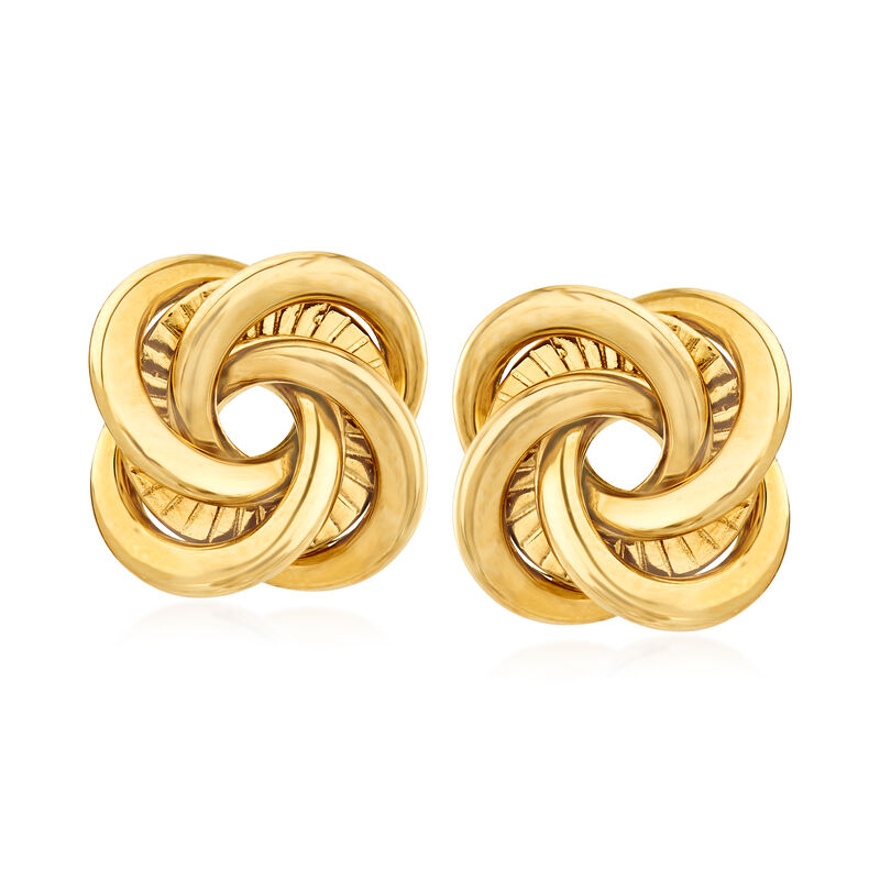 14kt Yellow Gold Love Knot Earrings image number 0