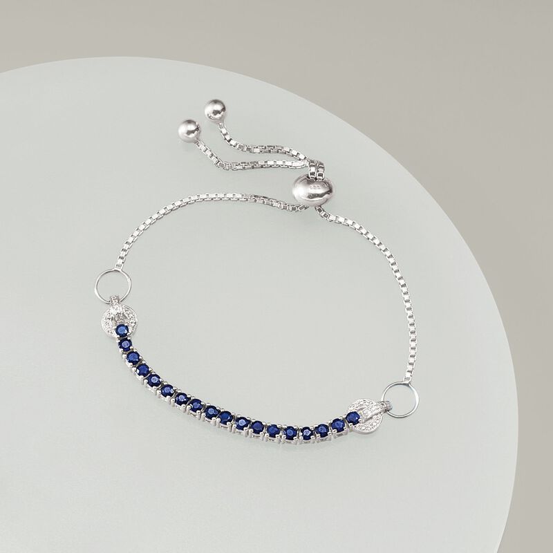 Blue Sandstone and .15 ct. t.w. Diamond Sun Pendant Necklace in 14kt Yellow Gold image number 4