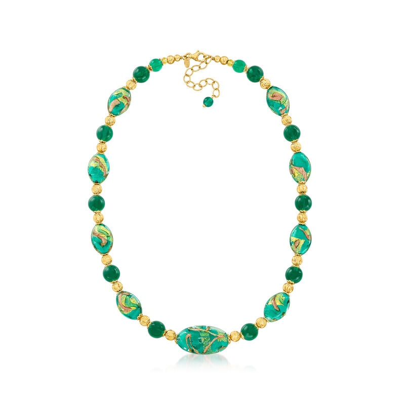 Italian Multicolored Murano Glass Bead Necklace in 18kt Gold Over Sterling image number 2