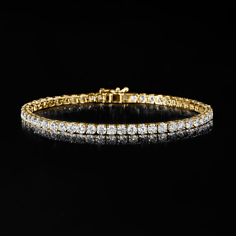 7.00 ct. t.w. Lab-Grown Diamond Tennis Bracelet in 14kt Yellow Gold image number 2