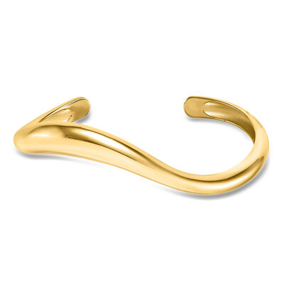 Italian 14kt Yellow Gold Wave Cuff Bracelet