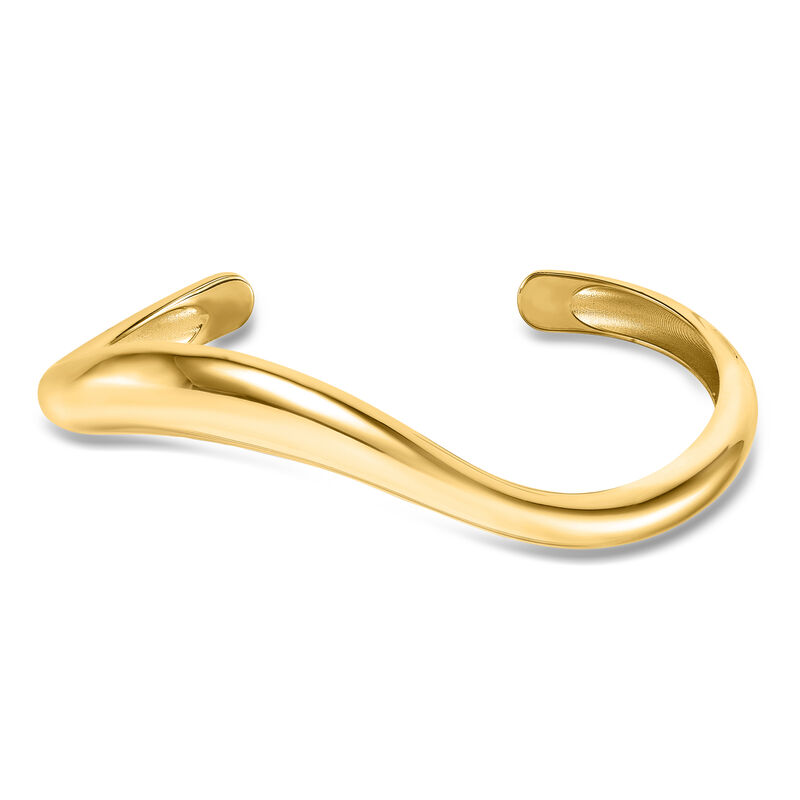 Italian 14kt Yellow Gold Wave Cuff Bracelet. 7.5" image number 0