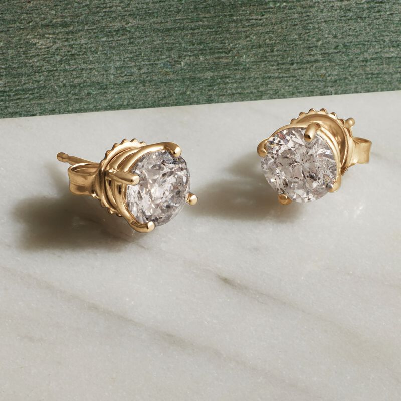 2.00 ct. t.w. Diamond Stud Earrings in 14kt Yellow Gold image number 3