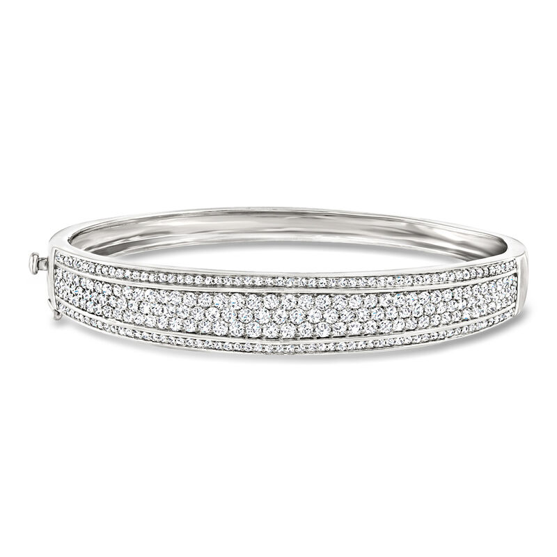 3.00 ct. t.w. Pave Diamond Bangle Bracelet in Sterling Silver image number 0