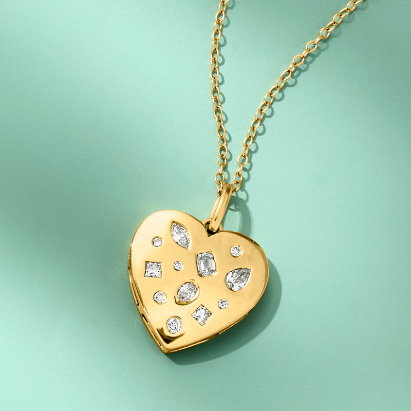 .50 ct. t.w. Lab-Grown Diamond Heart Pendant Necklace in 18kt Gold Over Sterling image number 3