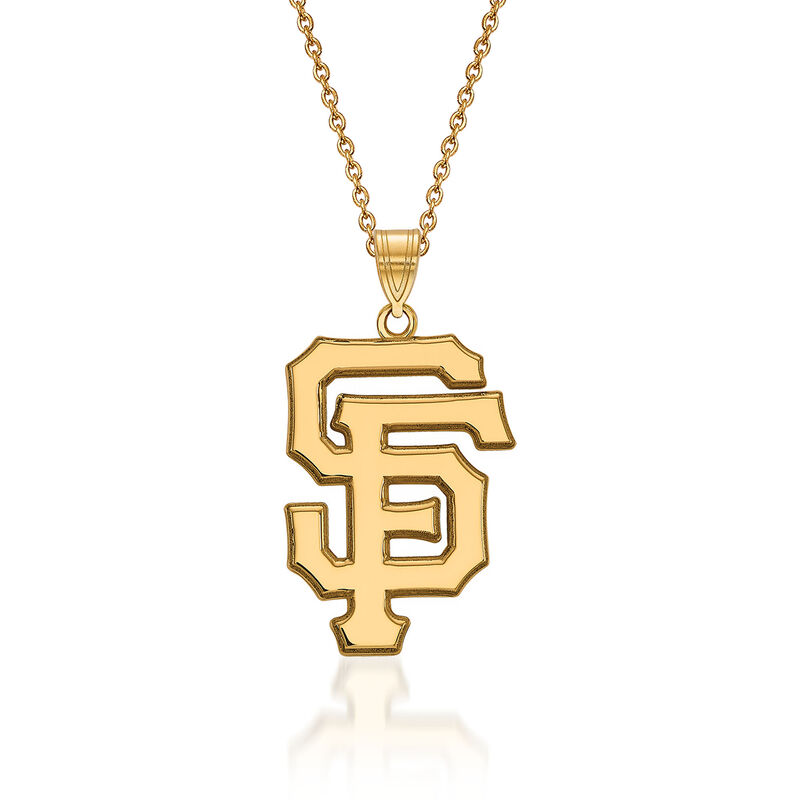 14kt Yellow Gold MLB San Francisco Giants Pendant Necklace. 18&quot; image number 0