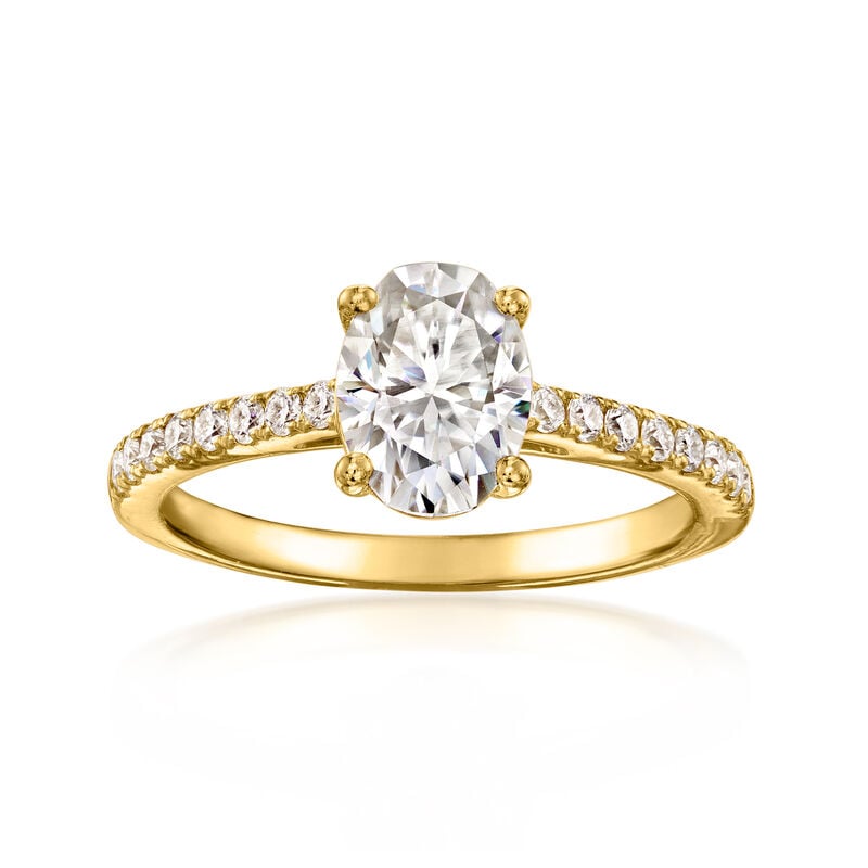 1.40 ct. t.w. Moissanite Birthstone Ring in 18kt Gold Over Sterling image number 0