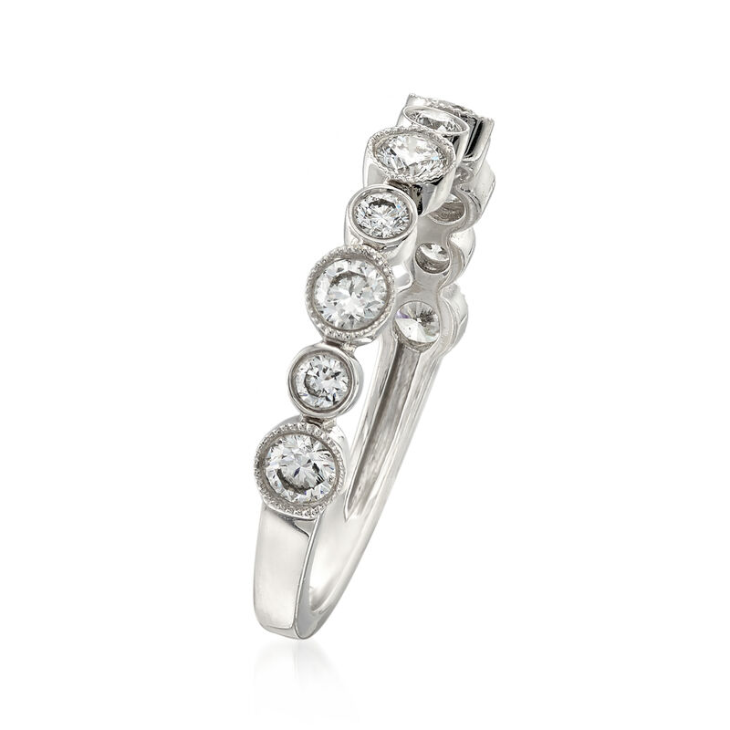 Henri Daussi .55 ct. t.w. Diamond Wedding Ring in 14kt White Gold image number 2