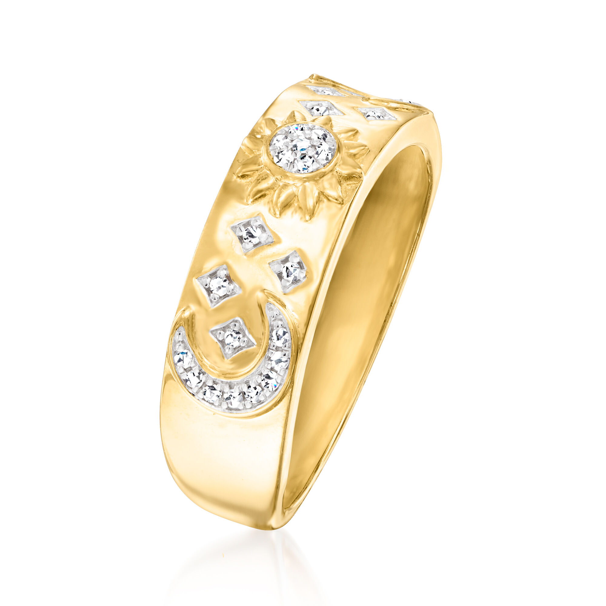 商品画像：Memories Moments Magic Diamond Three-Stone Bypass Ring 1/5 3
