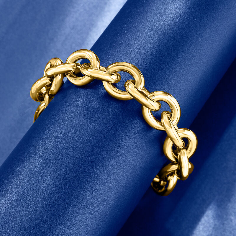 Italian 18kt Yellow Gold Cable-Chain Bracelet image number 3