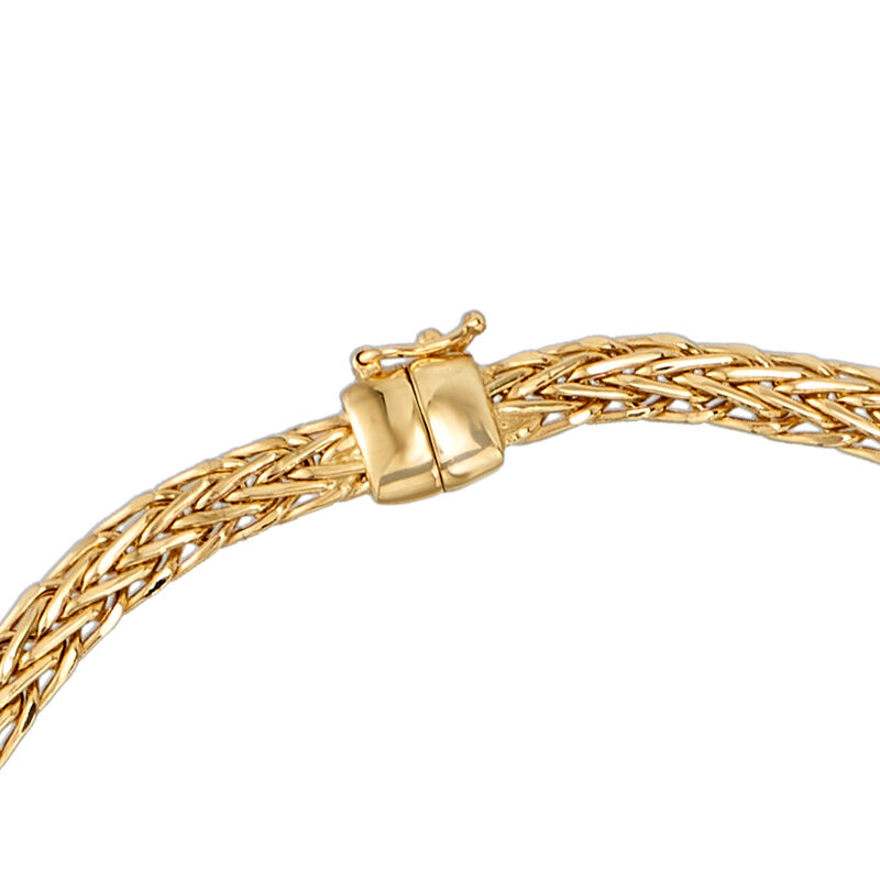 18kt Yellow Gold Wheat-Link Necklace with Magnetic Clasp image number 3