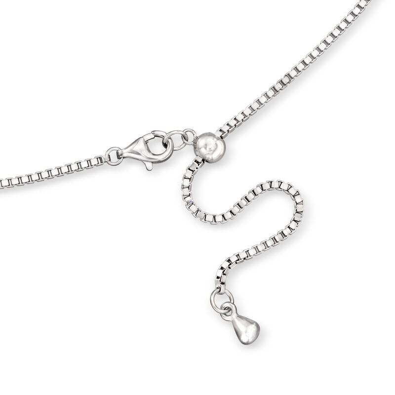 6.25 ct. t.w. CZ Adjustable Tennis Necklace in Sterling Silver image number 2