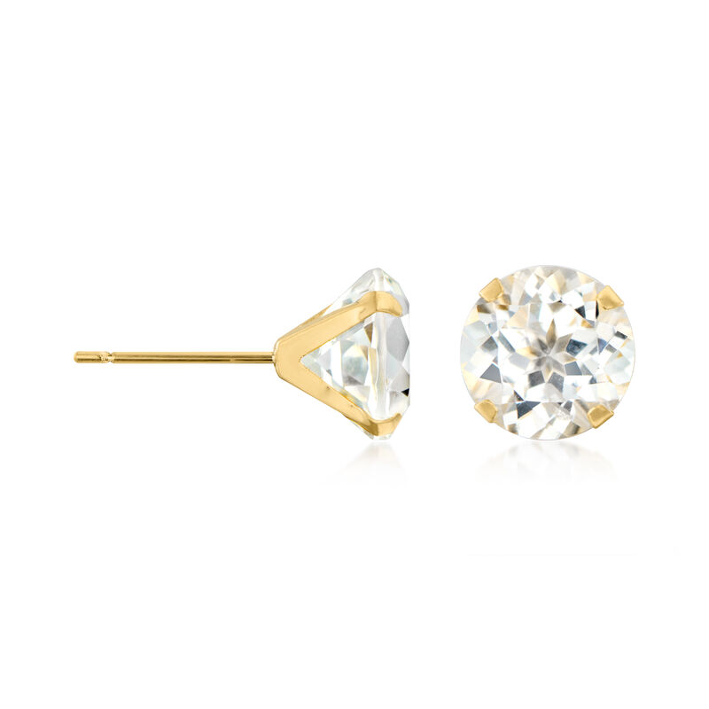 4.50 ct. t.w. White Topaz Martini Stud Earrings in 14kt Yellow Gold image number 2