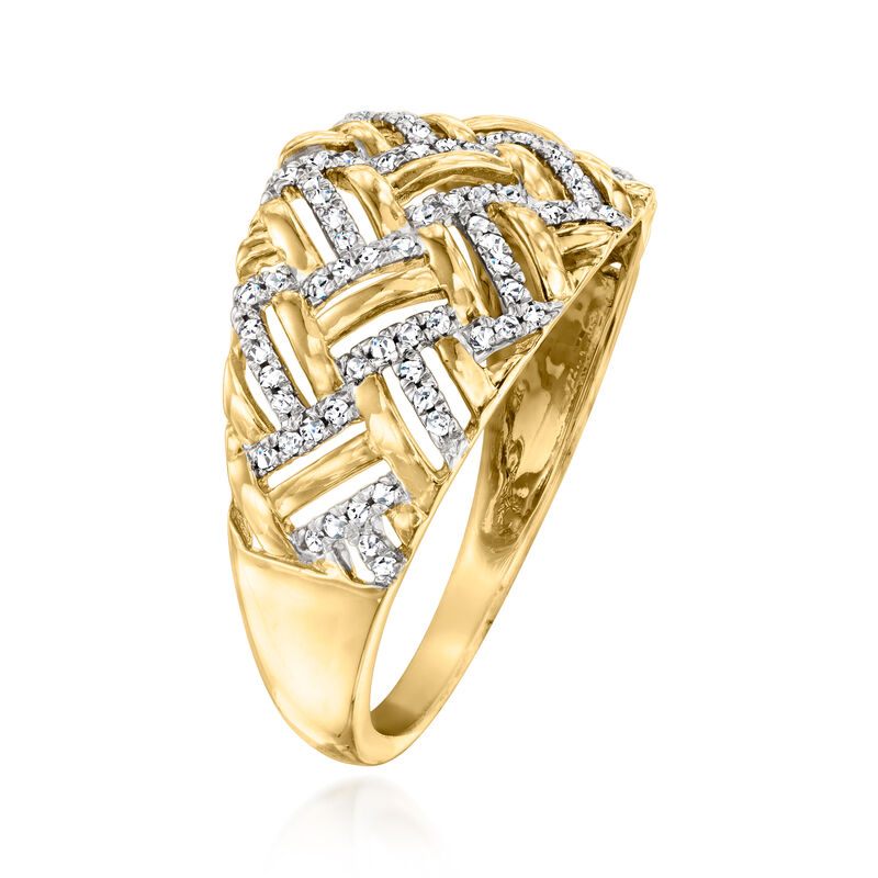 .20 ct. t.w. Diamond Basketweave Ring in 14kt Yellow Gold image number 1