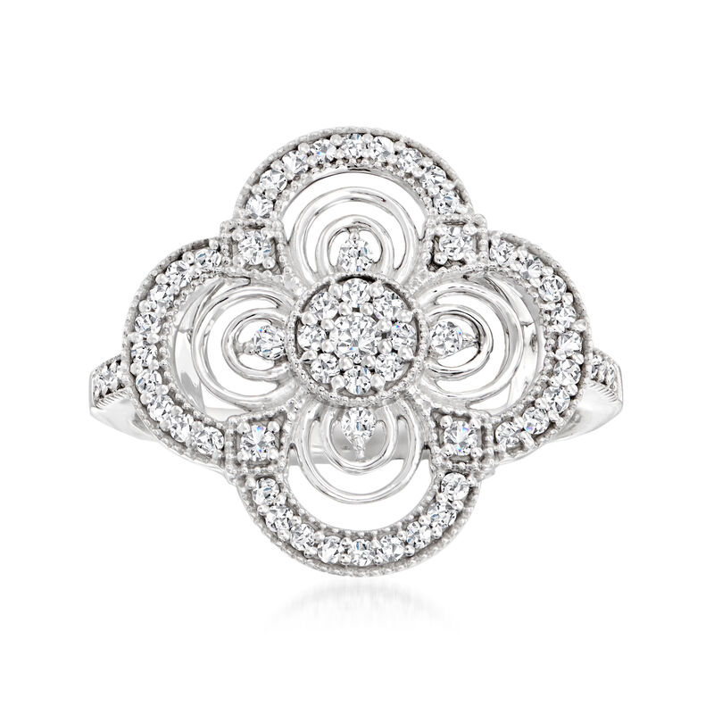.42 ct. t.w. Diamond Floral Cluster Ring in Sterling Silver image number 0