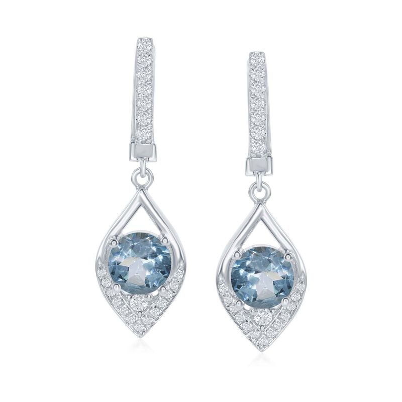 3.59 ct. t.w. Sky Blue and White Topaz Drop Earrings in Sterling Silver image number 0