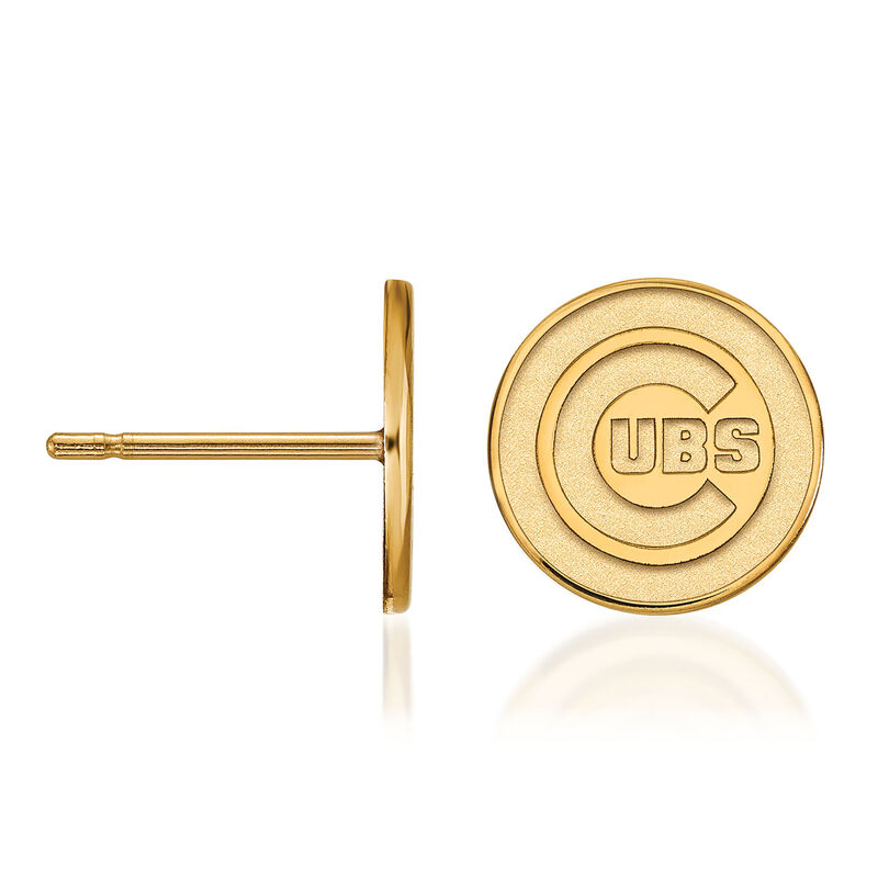 14kt Yellow Gold MLB Chicago Cubs Extra Small Stud Earrings image number 0