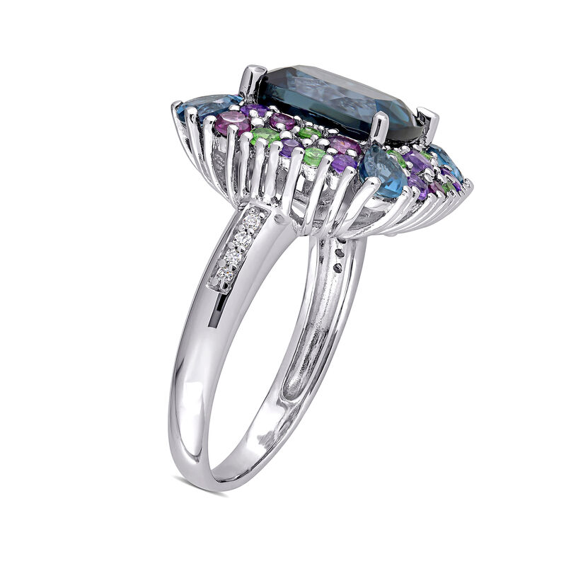 5.32 ct. t.w. Multi-Gemstone Ring with Diamond Accents in Sterling Silver image number 1