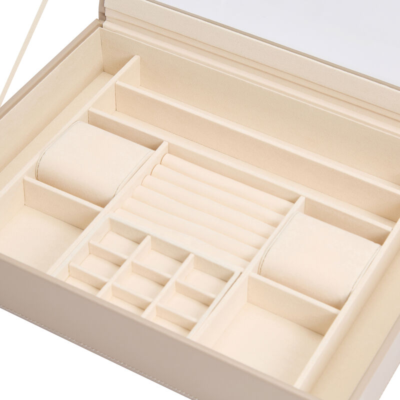 Wolf &quot;Sophia&quot; Mink Leather Jewelry Box with Window image number 1