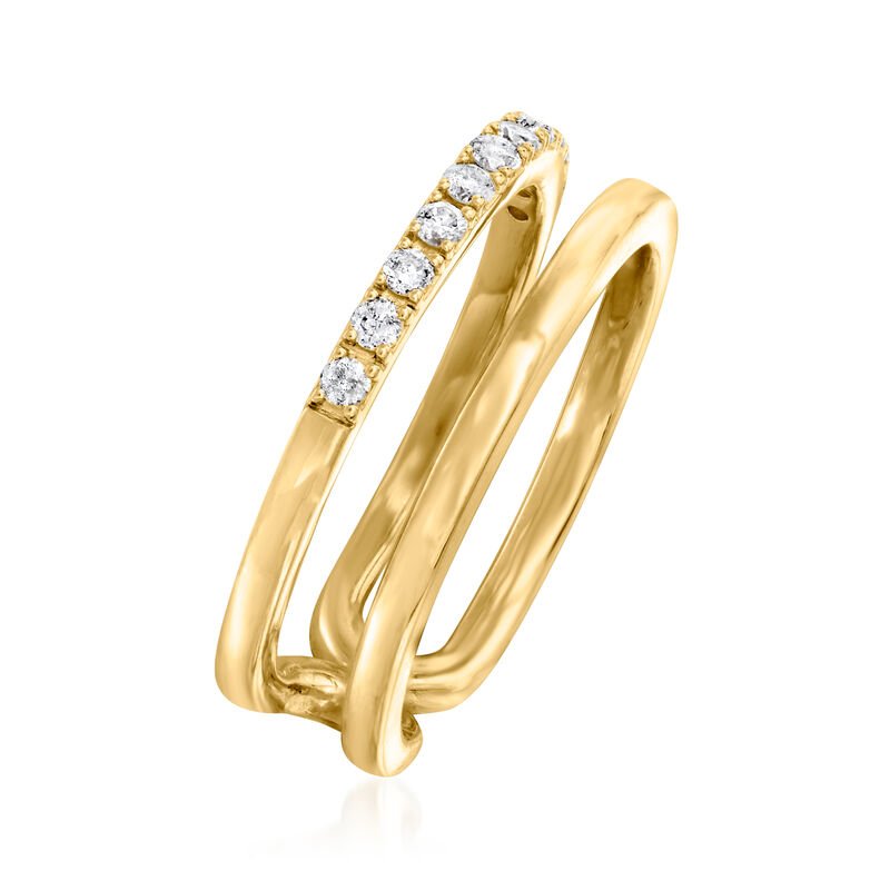 .25 ct. t.w. Diamond Open-Space Ring in 18kt Gold Over Sterling image number 2