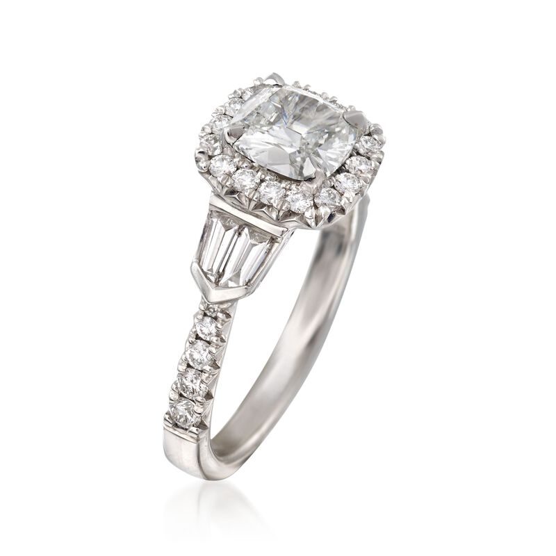 Henri Daussi 1.58 ct. t.w. Certified Diamond Engagement Ring in 18kt White Gold image number 2