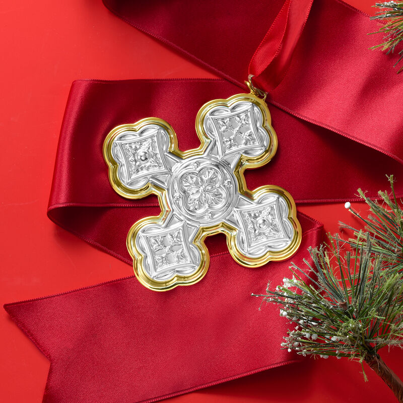 Reed & Barton 2020 Annual Sterling Silver Christmas Cross Ornament - 50th Edition image number 2