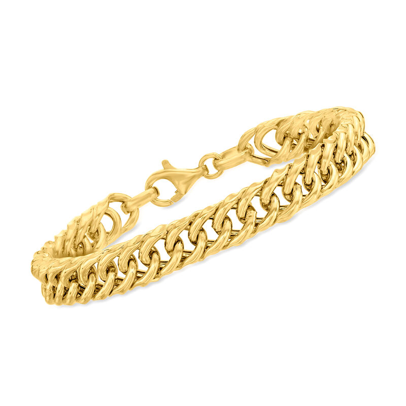 Italian 18kt Gold Over Sterling 6mm Curb-Link Chain Bracelet image number 0